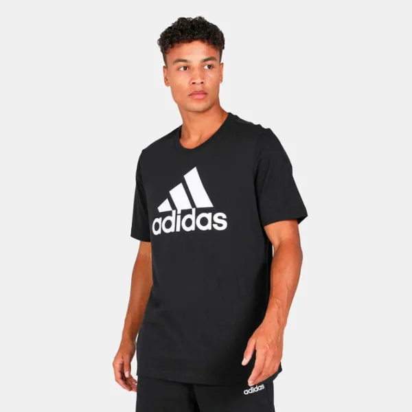 Tricou pentru bărbați Adidas Essentials Big Logo 100% bumbac/ Black photo 2