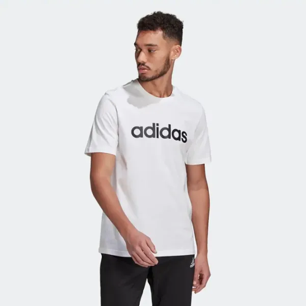 Tricou pentru bărbați Adidas Essentials Embroidered Linear Logo 70% bumbac, 30% bumbac reciclat/ White photo 2