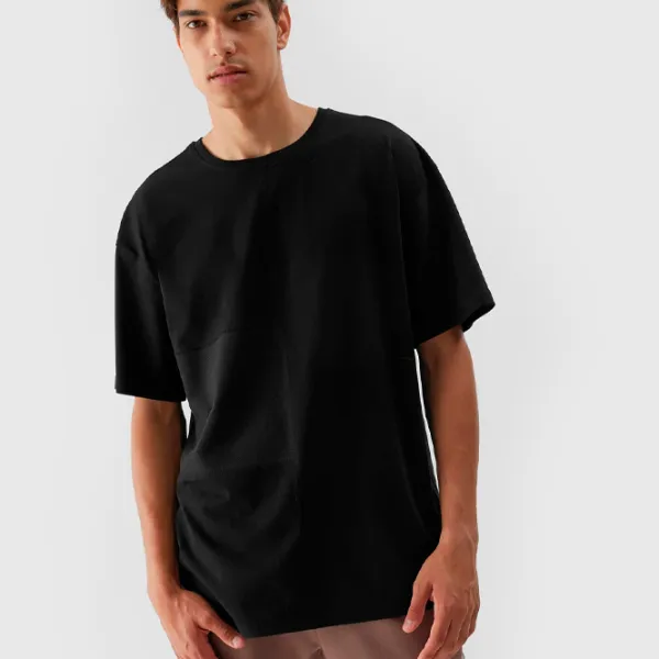 Tricou pentru bărbați 4F 4FRAW23TTSHM1525-20S 100% bumbac/ Black photo 2