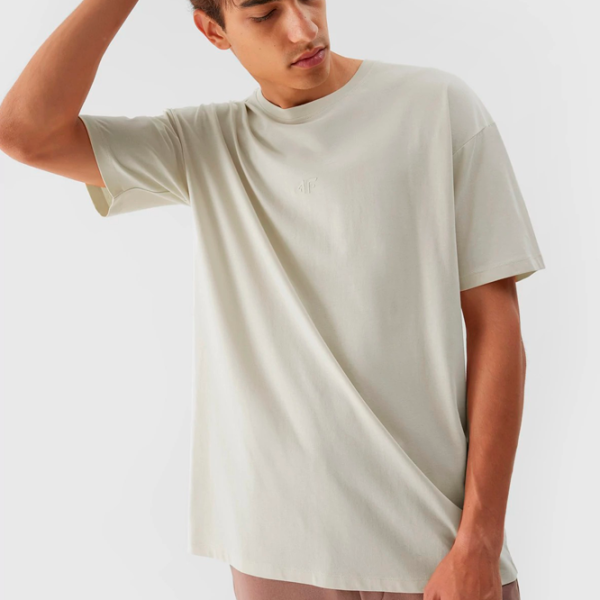 Футболка для мужчин 4F 4FRAW23TTSHM1522-83S 100% хлопок/ Бежевый photo 2