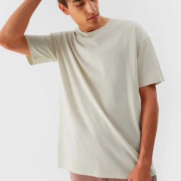 Футболка для мужчин 4F 4FRAW23TTSHM1522-83S 100% хлопок/ Бежевый photo 2