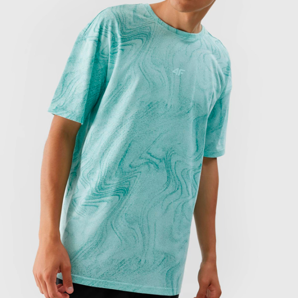 Tricou pentru bărbați 4F 4FRAW23TTSHM1520-48A 100% bumbac/ Turquoise photo 2