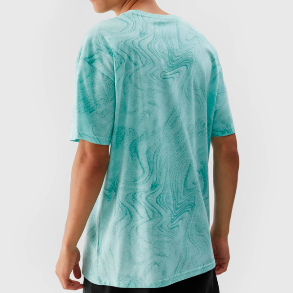 Tricou pentru bărbați 4F 4FRAW23TTSHM1520-48A 100% bumbac/ Turquoise photo 4