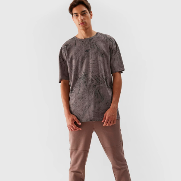 Tricou pentru bărbați 4F 4FRAW23TTSHM1520-81A 100% bumbac/ Brown photo 3