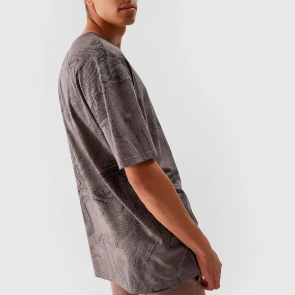 Футболка для мужчин 4F 4FRAW23TTSHM1520-81A 100% хлопок/ Коричневый photo 4