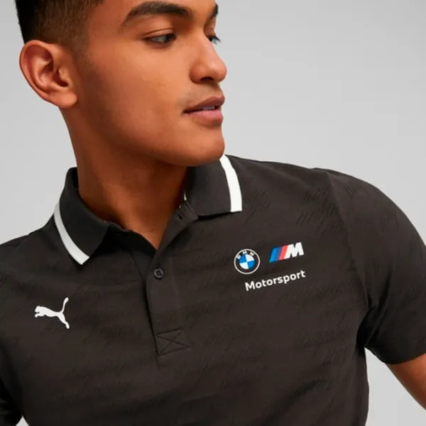 Tricou polo pentru bărbați Puma Bmw Mms Jacquard Black photo 3 Tricou polo pentru bărbați Puma Bmw Mms Jacquard Black photo 3