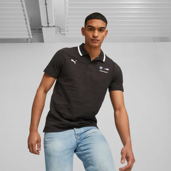 Tricou polo pentru bărbați Puma Bmw Mms Jacquard Black photo 4