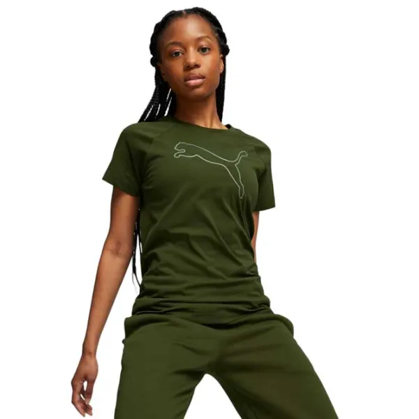 Футболка для женщин Puma Motion Logo Tee 100% хлопок/ Зелёный photo 3