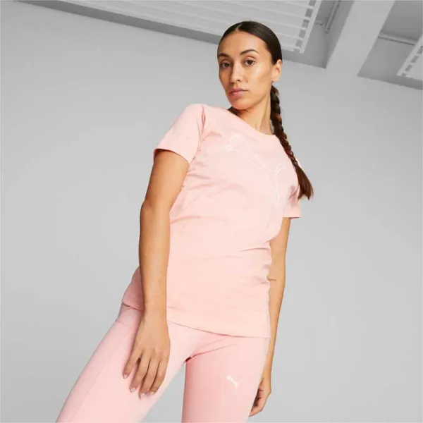 Футболка для женщин Puma Motion Logo Tee Peach Smoothie 100% хлопок/ Персиковый photo 3