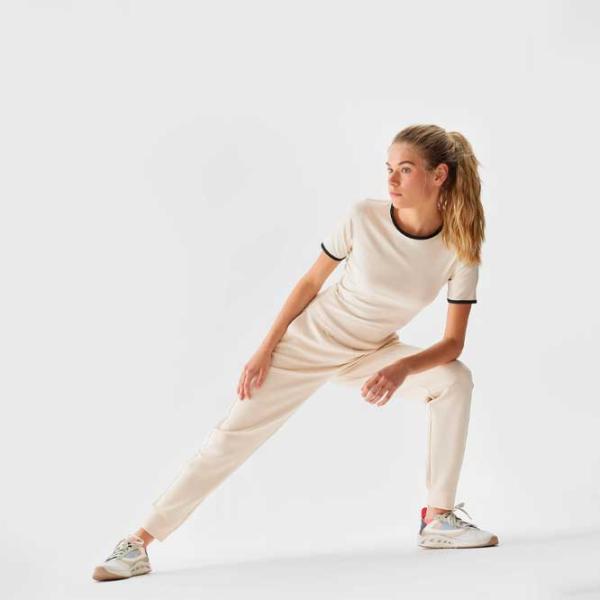 Tricou pentru femei 4F 4FRAW23TTSHF1336 95% bumbac, 5% elastan/ Ecru photo 3