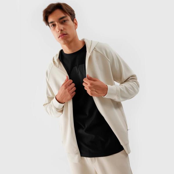 Hanorac pentru bărbați 4F 4FRAW23TSWSM1193 Drept/ Beige photo 4