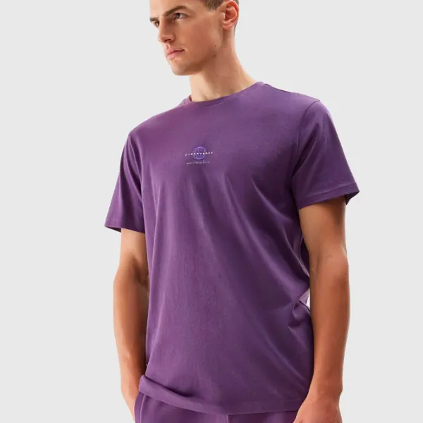 Tricou pentru bărbați 4F 4FAW23TTSHM0889-60S 100% bumbac/ Burgundy photo 2