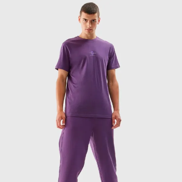 Tricou pentru bărbați 4F 4FAW23TTSHM0889-60S 100% bumbac/ Burgundy photo 3