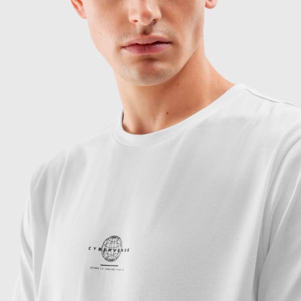 Tricou pentru bărbați 4F 4FAW23TTSHM0889-10S 100% bumbac/ White photo 5