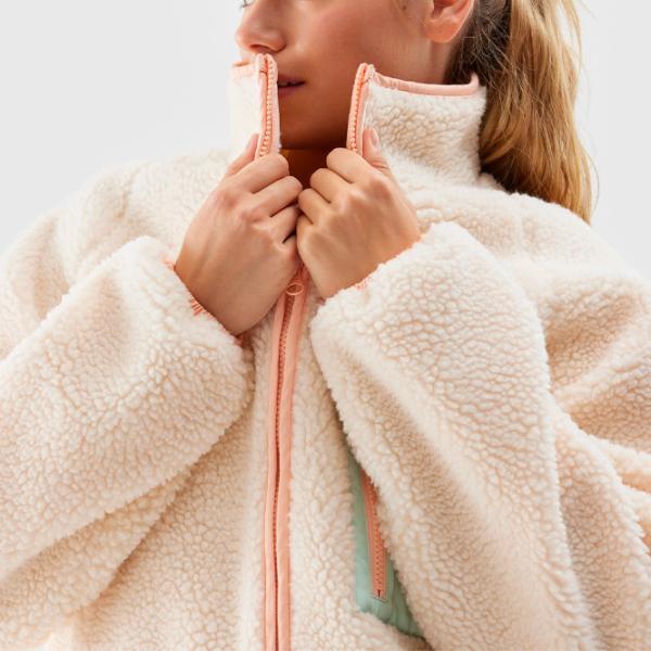 Hanorac pentru femei 4F SHERPA FLEECE WITH STAND-UP COLLAR Black photo 3