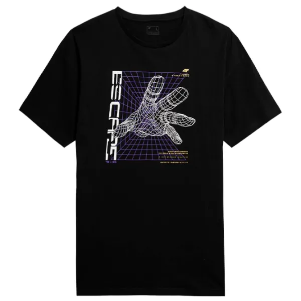 Tricou pentru bărbați 4F 4FAW23TTSHM0888-20S 100% bumbac/ Black photo 5