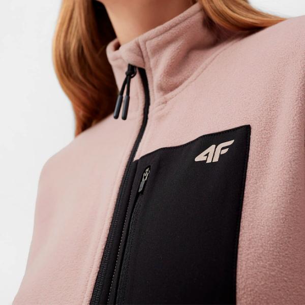 Толстовка для женщин 4F REGULAR FLEECE WITH STAND-UP COLLAR Весна - лето/ Розовый photo 5