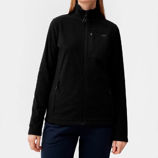 Hanorac pentru femei 4F REGULAR FLEECE WITH STAND-UP COLLAR Primăvară - vară/ Black photo 6
