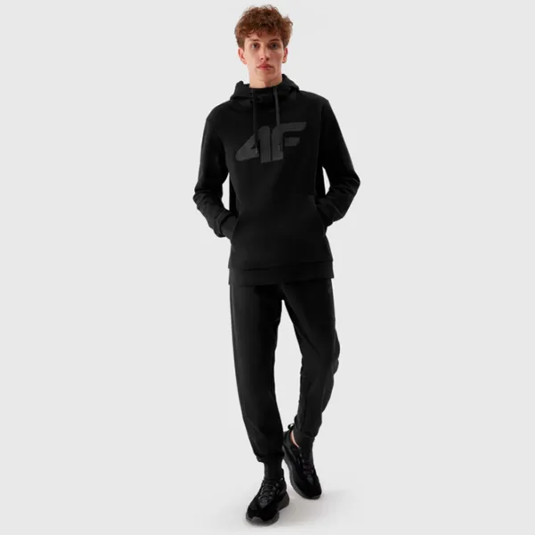 Hanorac pentru bărbați 4F 4FAW23TSWSM694 Drept/ Black photo 4