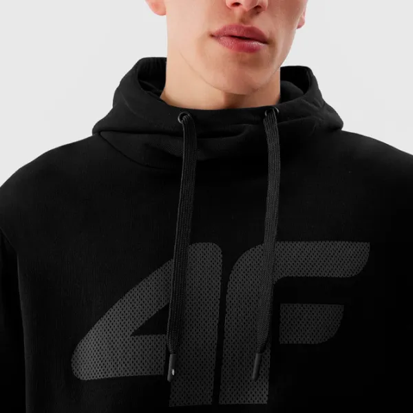 Hanorac pentru bărbați 4F 4FAW23TSWSM694 Drept/ Black photo 5