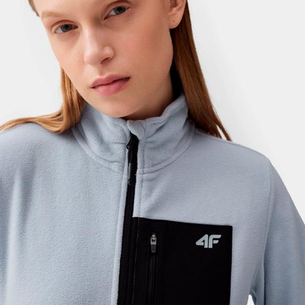 Hanorac pentru femei 4F REGULAR FLEECE WITH STAND-UP COLLAR Primăvară - vară/ Blue photo 5