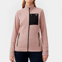 Hanorac pentru femei 4F REGULAR FLEECE WITH STAND-UP COLLAR Primăvară - vară/ Pink photo 3