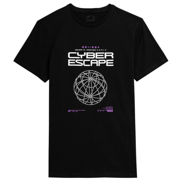Tricou pentru bărbați 4F 4FAW23TTSHM0887-20S 100% bumbac/ Black photo 5