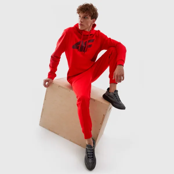 Hanorac pentru bărbați 4F 4FAW23TSWSM694 Drept/ Red photo 2