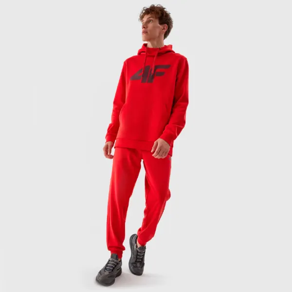 Hanorac pentru bărbați 4F 4FAW23TSWSM694 Drept/ Red photo 4