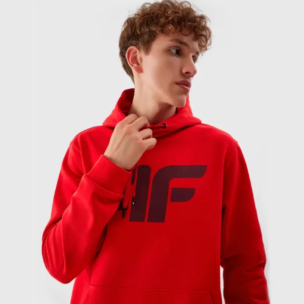 Hanorac pentru bărbați 4F 4FAW23TSWSM694 Drept/ Red photo 5