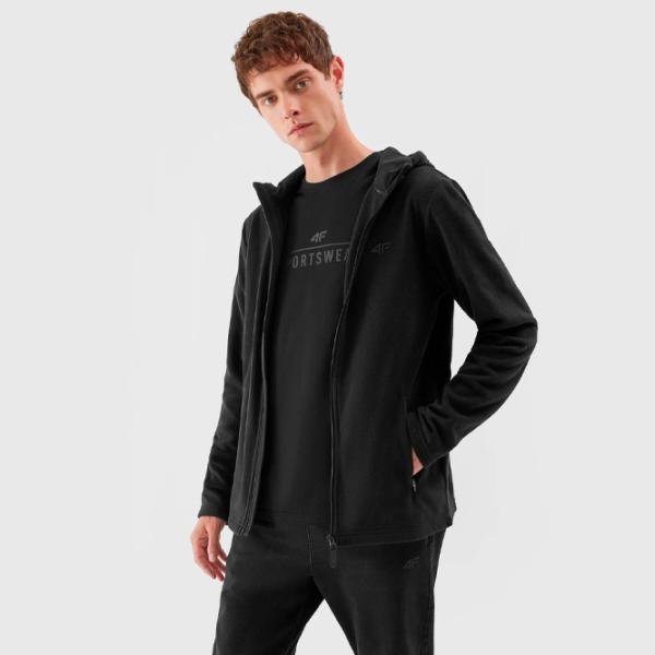 Hanorac pentru bărbați 4F 4FAW23TFLEM121 Drept/ Black photo 2