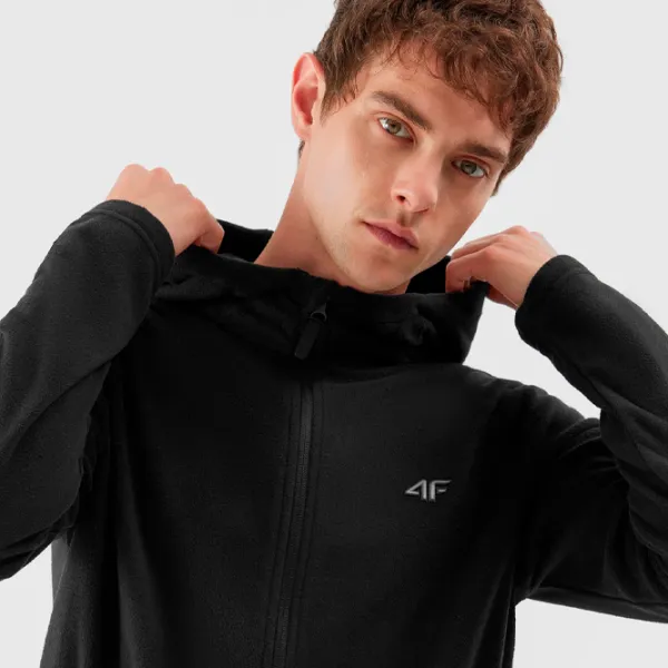 Hanorac pentru bărbați 4F 4FAW23TFLEM121 Drept/ Black photo 6