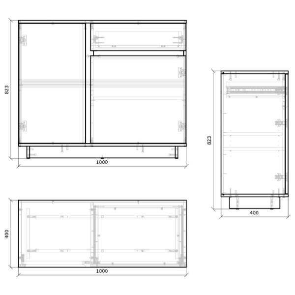 Комод Magnus Concept 2D1S 82см x 100см x 40см/ ДСП/ Нимфея Белая photo 3
