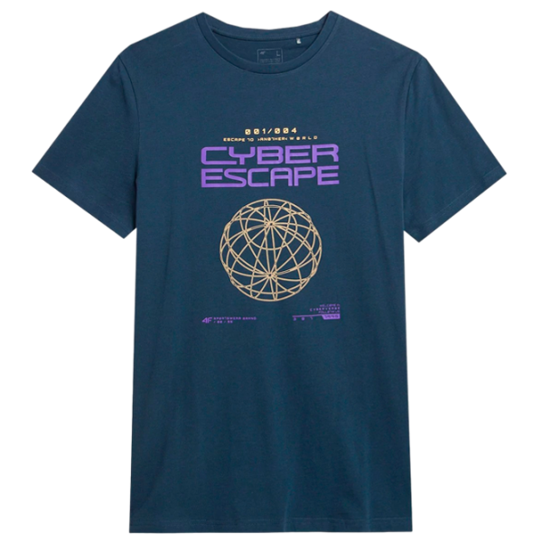 Tricou pentru bărbați 4F 4FAW23TTSHM0887-31S 100% bumbac/ Navy Blue photo 5