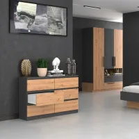Comodă TopEshop Malwa M6 77 x 120 x 30/ LPAL/ Artisan Oak photo 2