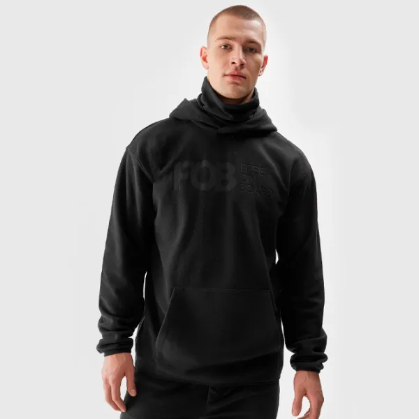 Hanorac pentru bărbați 4F 4FAW23TFLEM136 Drept/ Black photo 2