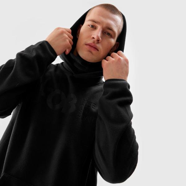 Hanorac pentru bărbați 4F 4FAW23TFLEM136 Drept/ Black photo 6