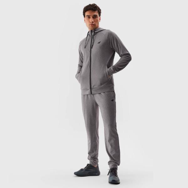 Hanorac pentru bărbați 4F 4FAW23TFSWM209 Drept/ Grey photo 6