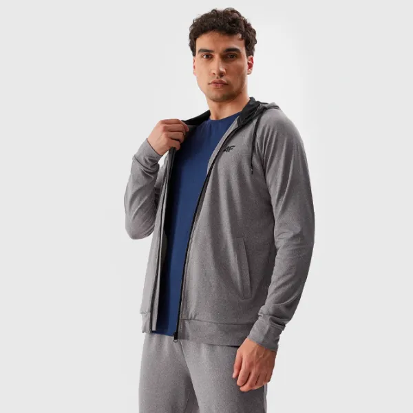 Hanorac pentru bărbați 4F 4FAW23TFSWM209 Drept/ Grey photo 3