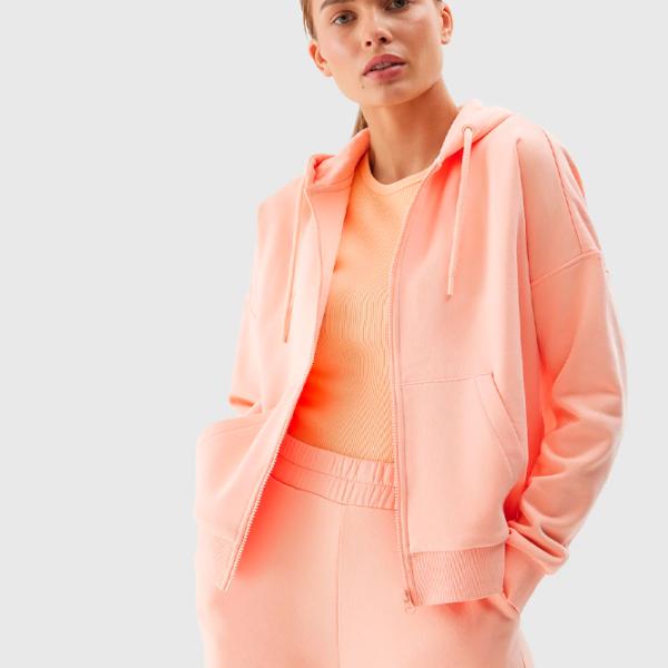 Hanorac pentru femei 4F ZIP-UP HOODIE Toamnă - iarnă/ Pink photo 4