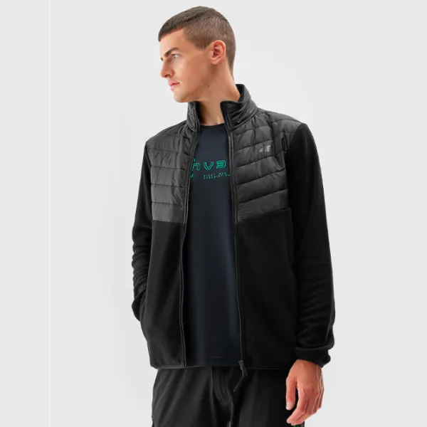 Hanorac pentru bărbați 4F 4FAW23TFLEM119 Drept/ Black photo 5