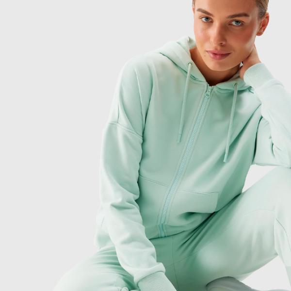 Толстовка для женщин 4F ZIP-UP HOODIE Осень - Зима/ Бирюзовый photo 2