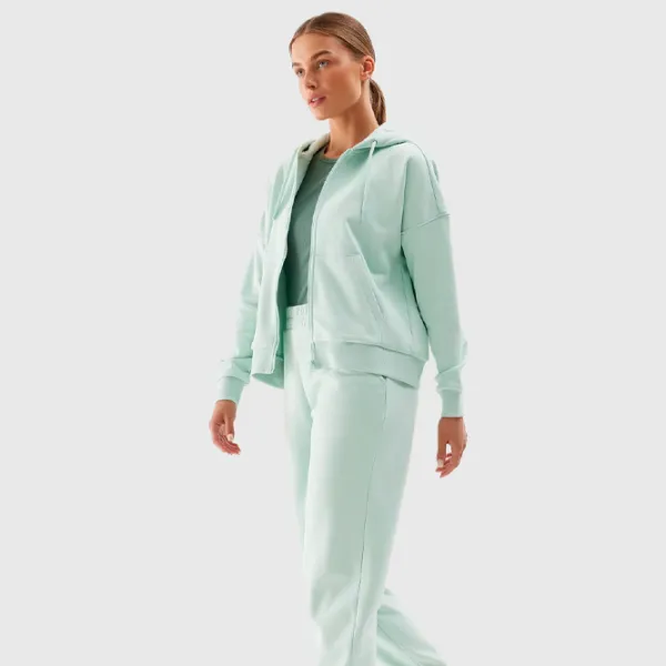 Толстовка для женщин 4F ZIP-UP HOODIE Осень - Зима/ Бирюзовый photo 3