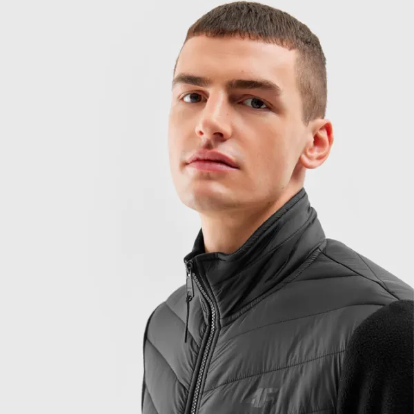 Hanorac pentru bărbați 4F 4FAW23TFLEM119 Drept/ Black photo 4