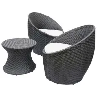 Set mobilă terasă Worker Balcon Round F5030 Ratan artificial/ Plastic/ Rattan artificial/ Gray photo 2