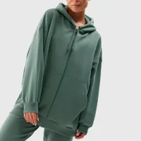 Hanorac pentru femei 4F OVERSIZE ZIP-UP HOODIE Green photo 2