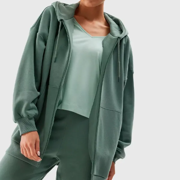 Толстовка для женщин 4F OVERSIZE ZIP-UP HOODIE Зелёный photo 6 Толстовка для женщин 4F OVERSIZE ZIP-UP HOODIE Зелёный photo 6