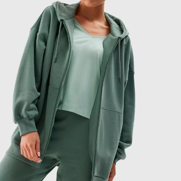 Толстовка для женщин 4F OVERSIZE ZIP-UP HOODIE Зелёный photo 6 Толстовка для женщин 4F OVERSIZE ZIP-UP HOODIE Зелёный photo 6