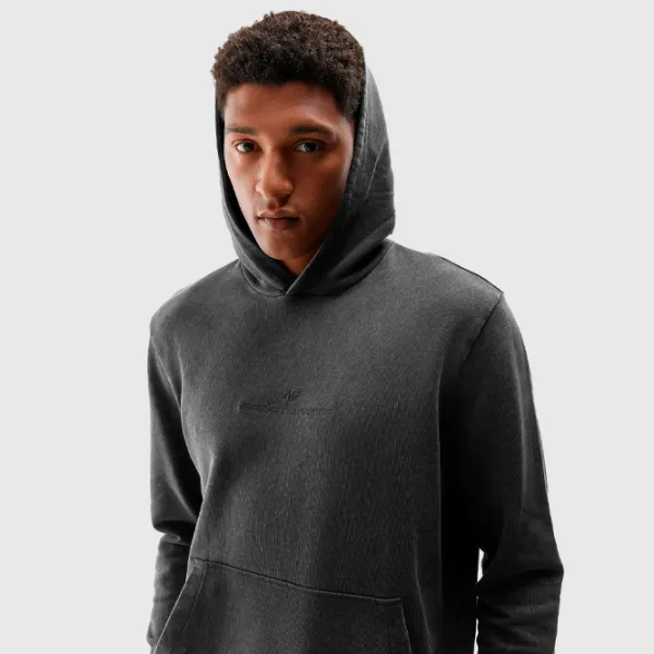 Hanorac pentru bărbați 4F 4FAW23TSWSM685 Drept/ Black photo 2