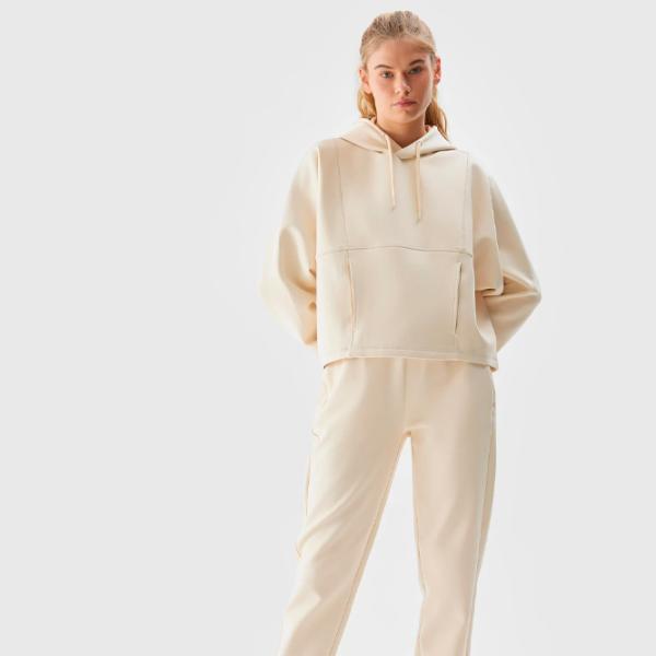 Толстовка для женщин 4F PULLOVER HOODIE Осень - Зима/ Бежевый photo 3